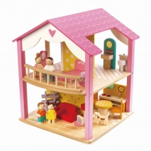 בית בובות מעץ לילדים פינק - Pink Leaf House