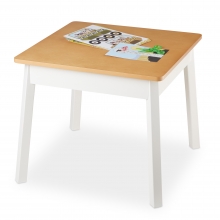 שולחן מרובע לילדים עץ טבעי ולבן - מליסה ודאג