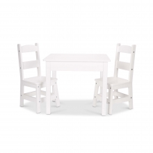 שולחן מרובע לבן ו 2 כסאות - מליסה ודאג