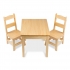 שולחן מרובע טבעי ו 2 כסאות - מליסה ודאג